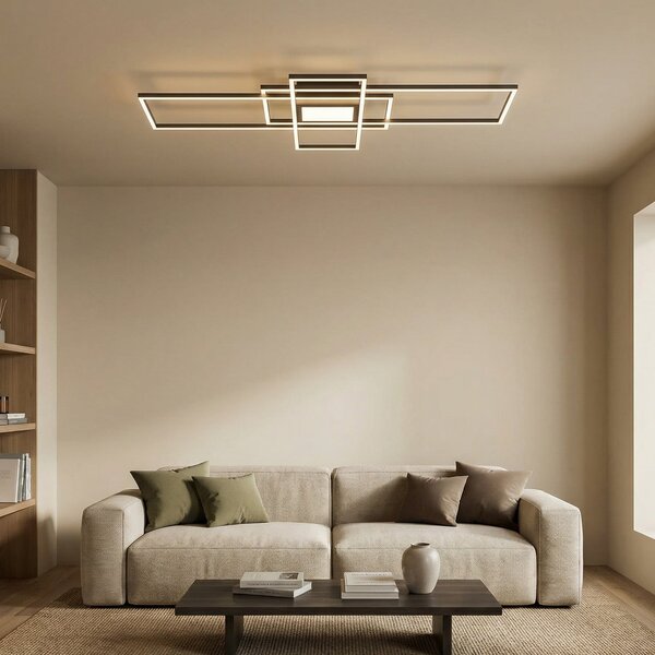 Trio Lighting LED лампа за таван Irvine 3 000-6 500 К, антрацит, Затъмняване, Черен, Дневна/трапезария, Метал, Модерен