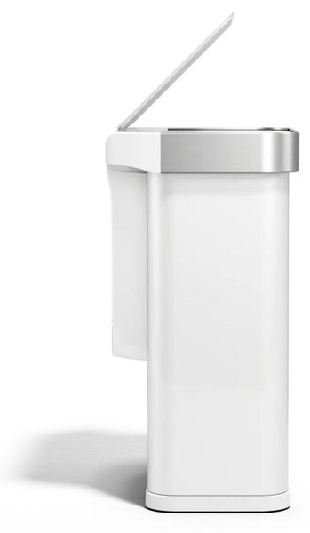 Безконтактно стоманено кошче за боклук в матово бял цвят 58 l Sensor – simplehuman