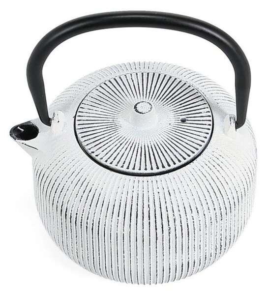 Черно-бял чугунен чайник с цедка 350 ml Sencha – S|P Collection