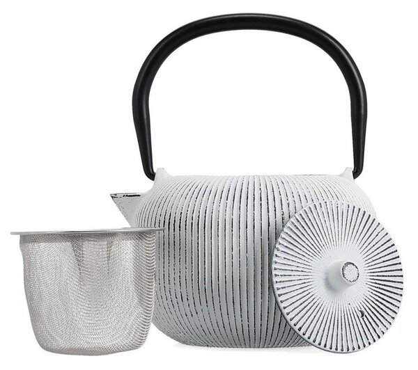 Черно-бял чугунен чайник с цедка 350 ml Sencha – S|P Collection