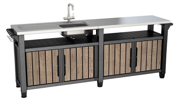 Градинска кухня от декор от ясен 237x52 cm Unity Chef – Keter