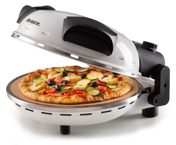 Електрическа фурна за пица Ariete "Пица за 4 минути" 0918/00, 1200W, 32 см, До 400C, 5 нива, Каменна плоча, Незалепващо покритие, Бял