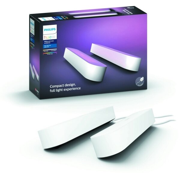 Philips - Комплект 2x LED RGB настолна лампа Hue AMBIANCE LED/6W/230V бяла
