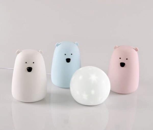 LED RGB детска сензорна лампа BEAR LED/0,8W/5V бяла + USB