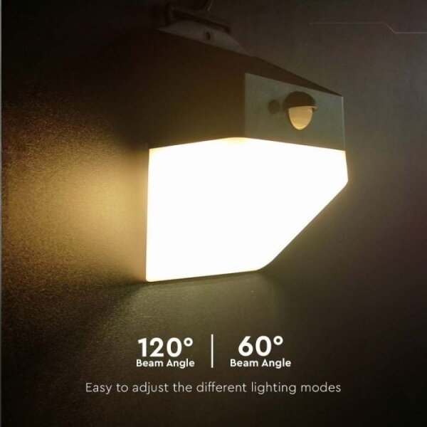 LED соларен стенен фенер с сензор LED/2W/3,7V 4000K IP65 1200 mAh