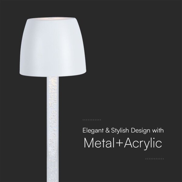 LED регулируема настолна лампа, зареждаща, 3W, 5V, 3000K, бяла