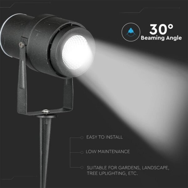 LED Екстериорна лампа LED/12W/100-240V IP65 черен - зелена светлина