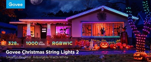 Govee - LED RGBICW Екстериорен коледни лампички 2700-6500K 20m Wi-Fi Matter IP66