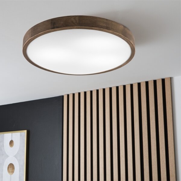 Brilagi - LED таванно осветително тяло CARVALHO SLIM 3xE27/60W/230V, дъб/орех, Ø