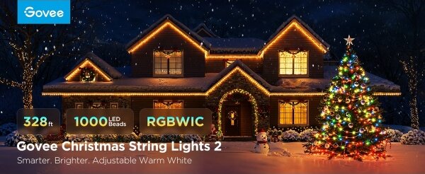 Govee - LED RGBICW Екстериорен коледни лампички 2700-6500K 20m Wi-Fi Matter IP66