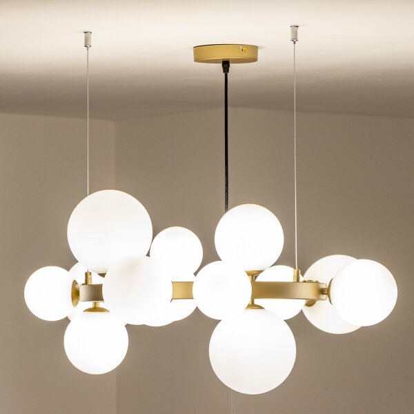 Brilagi - LED Пендел MILLA 15xG9/3W/230V златист/бял