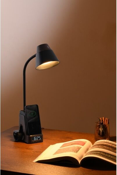 Immax 08999L - LED+CCT Димируема настолна лампа с безжично зареждане QI IDEAL LED/8W/230V кафява