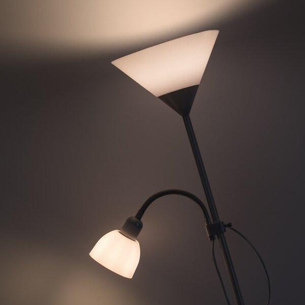 Brilagi - Подова лампа ARIANA 1xE27/100W/230V + 1xE14/25W бяла