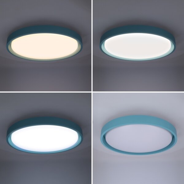 Brilagi-LED Димируемо осветително тяло MATTEO LED/48W/230V 3000–6500K Ø 41 см тюркоаз + дистанционно управление