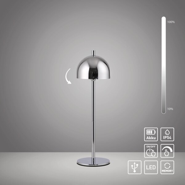 Schöner Wohnen 19244-17 - димируема LED настолна лампа BELLIS LED/2,5W/5V IP54 хромирана