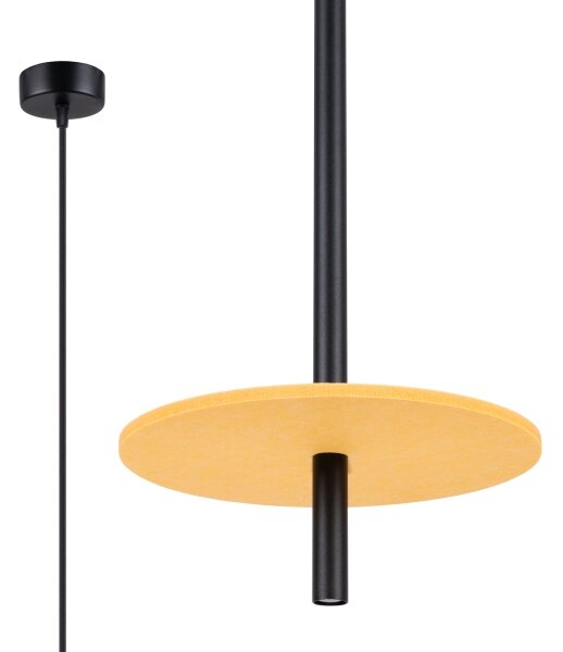 Sollux SL.1880 - Подвесен полилей на кабел FELTRO 1xG9/8W/230V черно/жълто