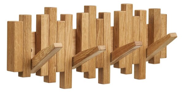 Стенна закачалка от масивен дъб в естествен цвят 3 cm Caltra – House Nordic