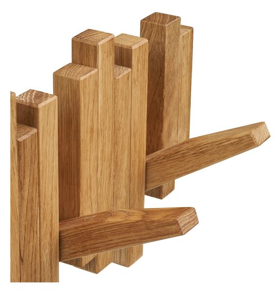 Стенна закачалка от масивен дъб в естествен цвят 3 cm Caltra – House Nordic