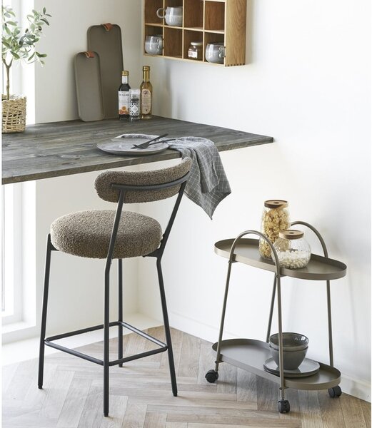 Кафяв тапициран бар стол (височина на седалката 65 cm) Badalona – House Nordic
