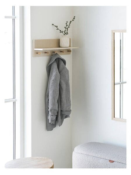 Бежова стенна закачалка с рафт 50 cm Rocca – House Nordic