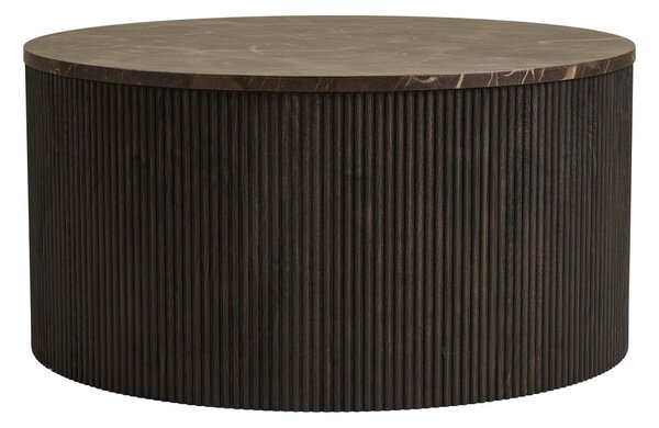 Тъмнокафява кръгла масичка за кафе с плот от имитация на мрамор ø 80 cm Rota – House Nordic