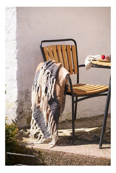 Кафяво одеяло със смес от вълна 130x170 cm Carmel – House Nordic