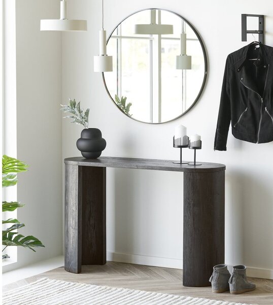 Тъмнокафява конзолна маса от декор от дъб 38x114 cm Bibione – House Nordic