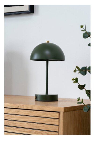 Тъмнозелена LED настолна лампа с метален абажур (височина 25 cm) Holt – House Nordic
