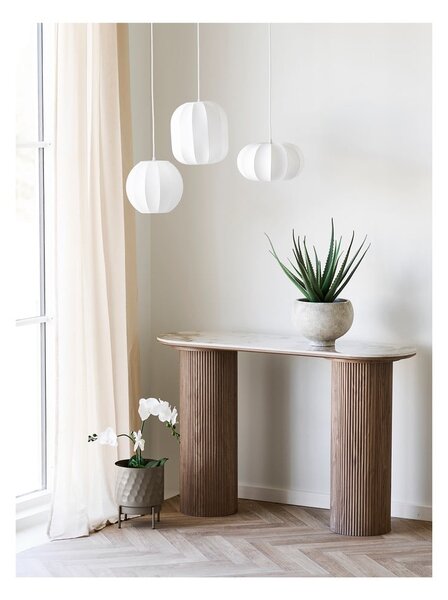 Бяло висящо осветително тяло с текстилен абажур ø 28 cm Coventry – House Nordic