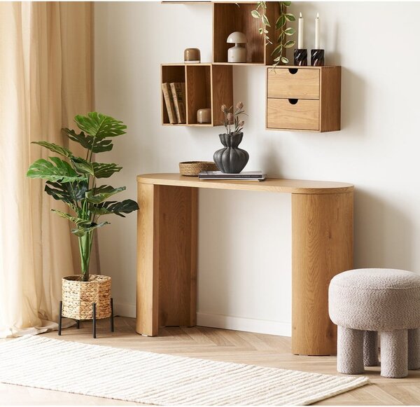 Конзолна маса от декор от дъб в естествен цвят 38x114 cm Bibione – House Nordic