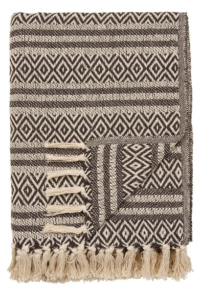 Кафяво одеяло от рециклиран памук 130x180 cm Adana – House Nordic