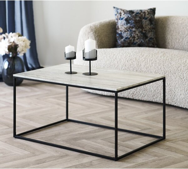 Черна/бежова масичка за кафе от декор от камък 60x90 cm Vita – House Nordic