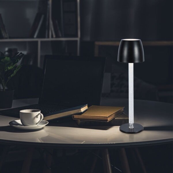 LED регулируема настолна лампа, зареждаща, 3W, 5V, 3000K, черна
