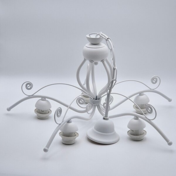 Полилей на верига RETRO II 5xE27/60W/230V бял