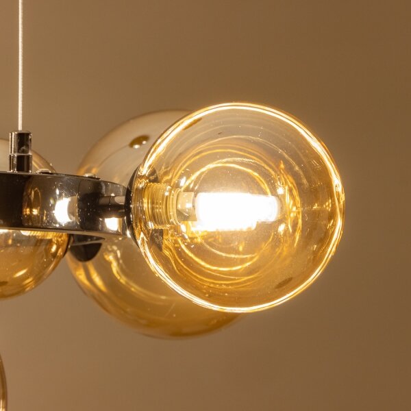 Brilagi - LED полилей на кабел MILLA 15xG9/3W/230V черен хром/златист