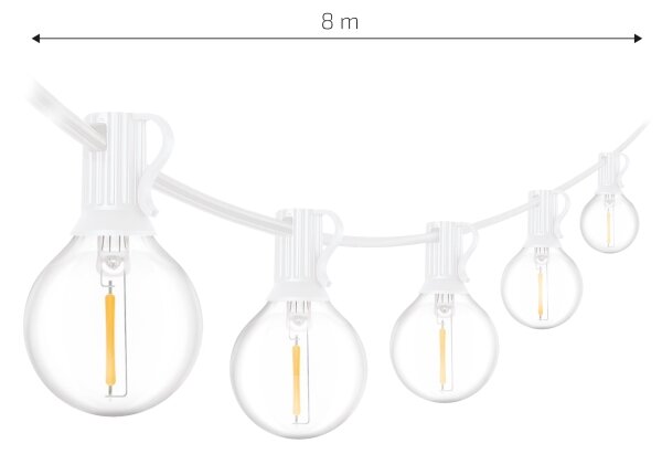 Brilagi - LED външна декоративна гирлянда GIRLANDA 10xE12 8m бяла IP44 топла бяла светлина