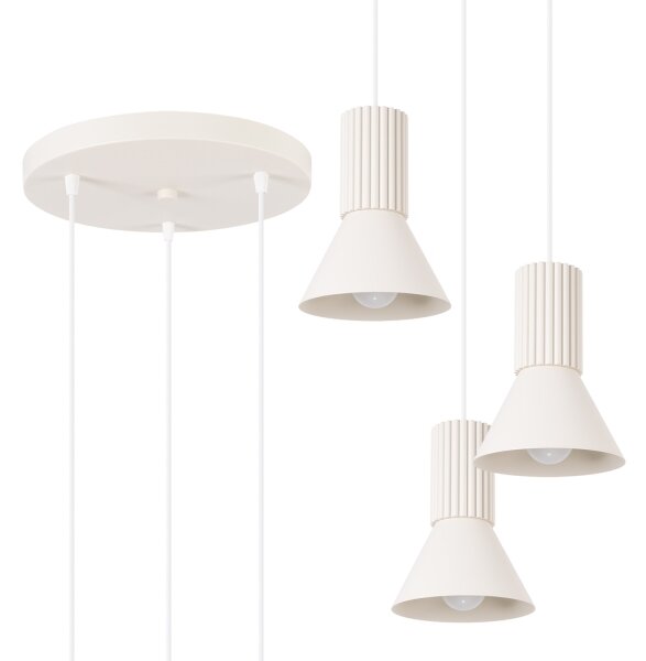 Sollux SL.1871 - Подвесен полилей ESTRIA 3xE14/10W/230V Ø 30 cm кремав