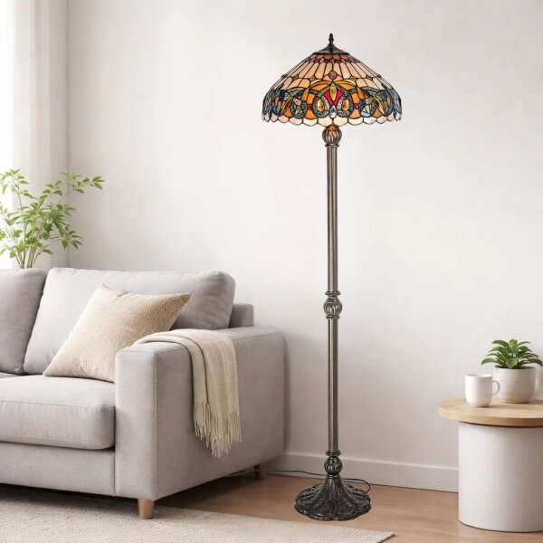 Brilagi - Tiffany витражна подова лампа LUISA 2xE27/60W/230V