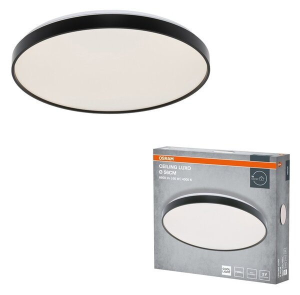 LED плафон Ledvance Ceiling Luxo, за таван, 60W, 240V, 3300lm, 4000K, черен