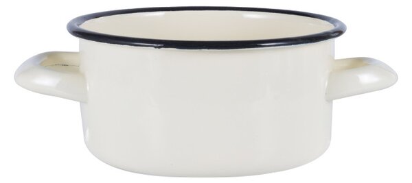 Тенджера Rosberg R54518J14, Ø14x6.8 см, Емайл, Бял