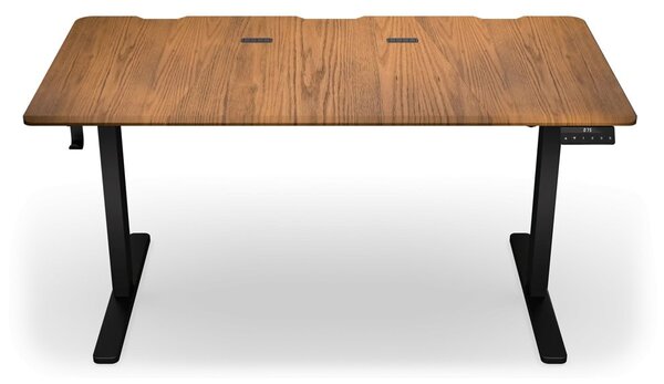Гейминг бюро Endorfy Atlas L Electric Dark Wood, МДФ, 150 x 78 cm, до 80 кг. натоварване, поставка за слушалки, електрическо управление на височина, кафяво