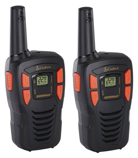 Радиостанции Cobra AM255 (2-Pack), 16 канала + 121 кода за поверителност, до 5 km обхват, до 18 часа живот на батерията, черни