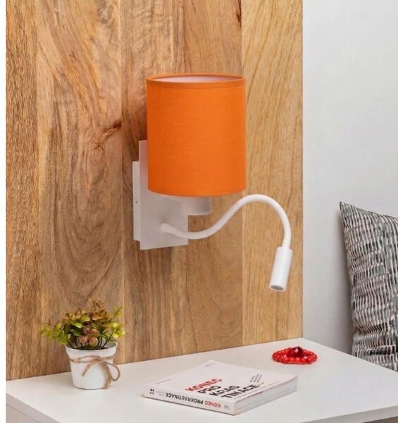 Brilagi -LED гъвкава настенна лампа NUBILA 1xE27/25W/230V + LED/3W бяла/оранжева