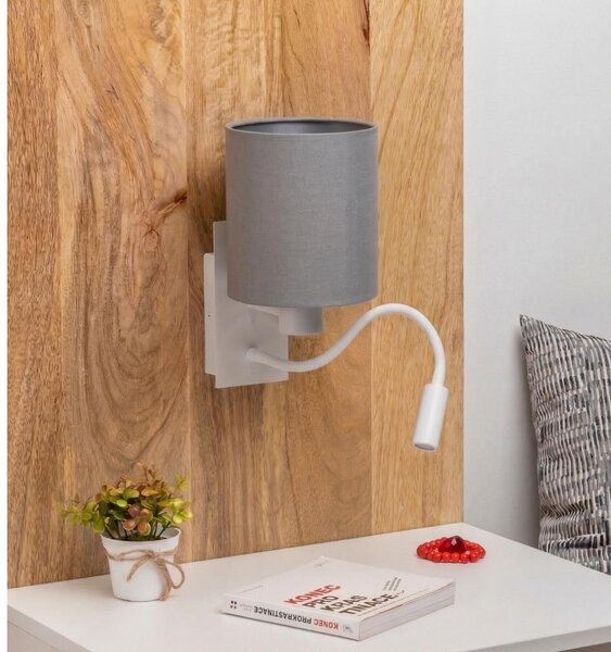 Brilagi -LED гъвкава стенна лампа NUBILA 1xE27/25W/230V + LED/3W бяла/светлосива