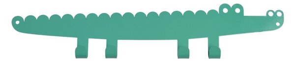 Зелена метална стенна детска закачалка Crocodile – Rex London
