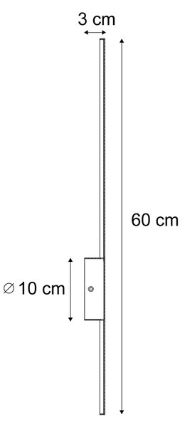 Модерна стенна лампа черна 60 см вкл. LED - Clockwise