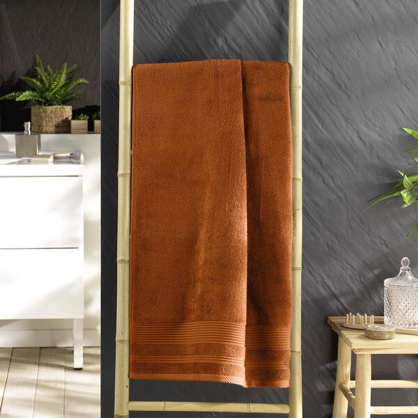 Теракотена памучна хавлиена кърпа от тери 70x130 cm Tendresse – douceur d'intérieur