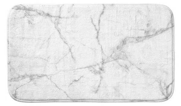 Бял/сив текстилен килим за баня 45x75 cm Marbre – douceur d'intérieur