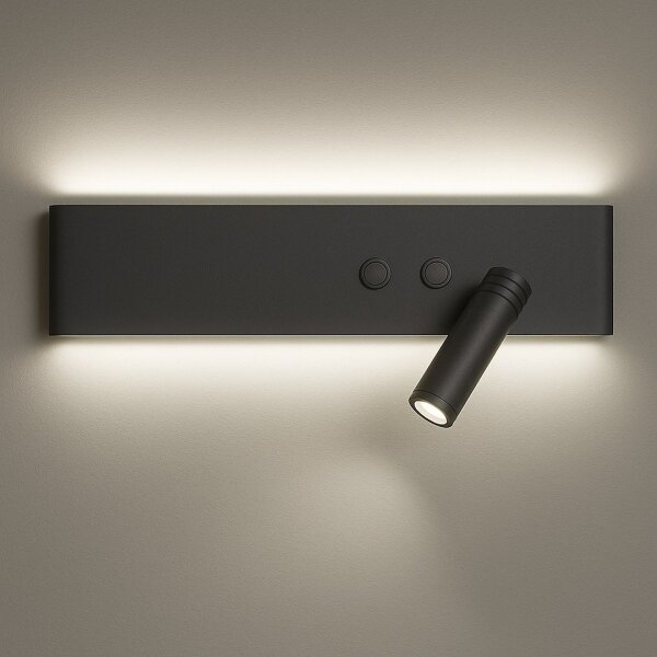 LED стенен спот RESORT LED/10W/230V + LED/3W, черен, десен
