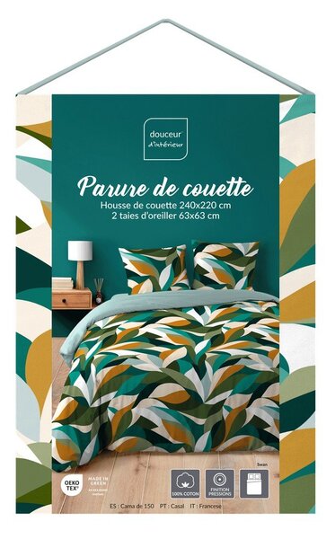 Двойно /удължено 3 части памучно спално бельо 240x220 cm Swan – douceur d'intérieur